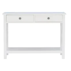 Entryway Furniture-Kirkland's Home White Antique Pine X Console Table