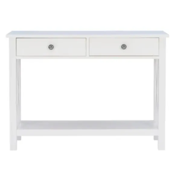 Entryway Furniture-Kirkland's Home White Antique Pine X Console Table