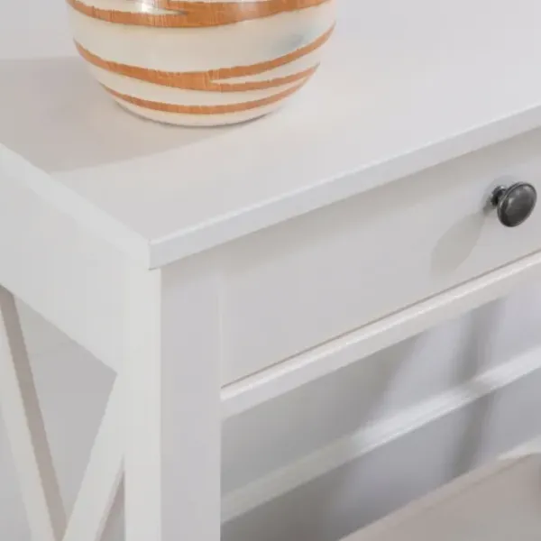 Entryway Furniture-Kirkland's Home White Antique Pine X Console Table