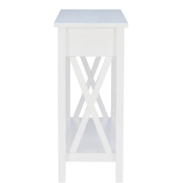 Entryway Furniture-Kirkland's Home White Antique Pine X Console Table