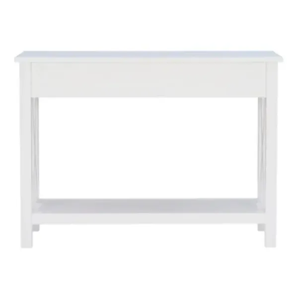 Entryway Furniture-Kirkland's Home White Antique Pine X Console Table