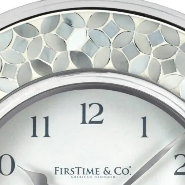 Clocks-Kirkland's Home White Arabesque Mosaic Frame Wall Clock