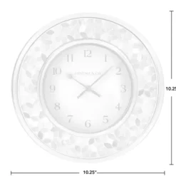 Clocks-Kirkland's Home White Arabesque Mosaic Frame Wall Clock