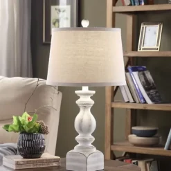 Table Lamps-Kirkland's Home White Balastra Table Lamp With Square Base Tan