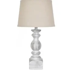 Table Lamps-Kirkland's Home White Balastra Table Lamp With Square Base Tan