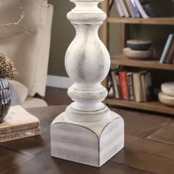 Table Lamps-Kirkland's Home White Balastra Table Lamp With Square Base Tan