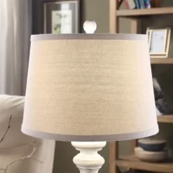 Table Lamps-Kirkland's Home White Balastra Table Lamp With Square Base Tan