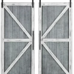 Wall Plaques-Kirkland's Home White Barn Door Galvanized Wall Plaques, Set Of 2 Gray