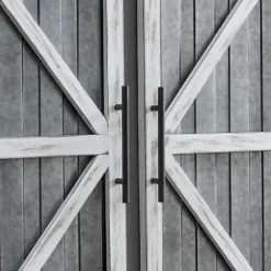 Wall Plaques-Kirkland's Home White Barn Door Galvanized Wall Plaques, Set Of 2 Gray