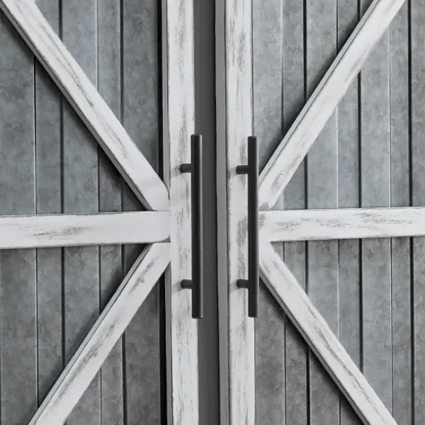 Wall Plaques-Kirkland's Home White Barn Door Galvanized Wall Plaques, Set Of 2 Gray