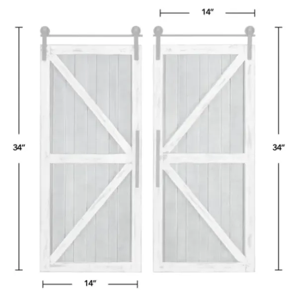 Wall Plaques-Kirkland's Home White Barn Door Galvanized Wall Plaques, Set Of 2 Gray