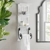 Shelves-Kirkland's Home White Beadboard Shelves With Towel Bar Rack