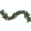 Arrangements & Greenery-Kirkland's Home White Berries & Houndstooth Bows Christmas Garland Green/White/Black