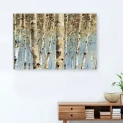 Canvas Art-Kirkland's Home White Birch Forest Canvas Art Print, 60X40 In. Brown/Blue