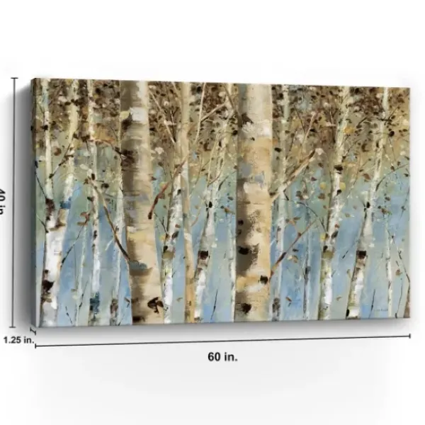 Canvas Art-Kirkland's Home White Birch Forest Canvas Art Print, 60X40 In. Brown/Blue
