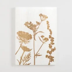Wall Plaques-Kirkland's Home White Botanical Silhouette Wood Wall Plaque White/Brown