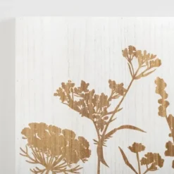 Wall Plaques-Kirkland's Home White Botanical Silhouette Wood Wall Plaque White/Brown