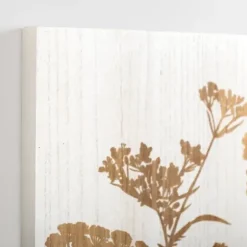 Wall Plaques-Kirkland's Home White Botanical Silhouette Wood Wall Plaque White/Brown