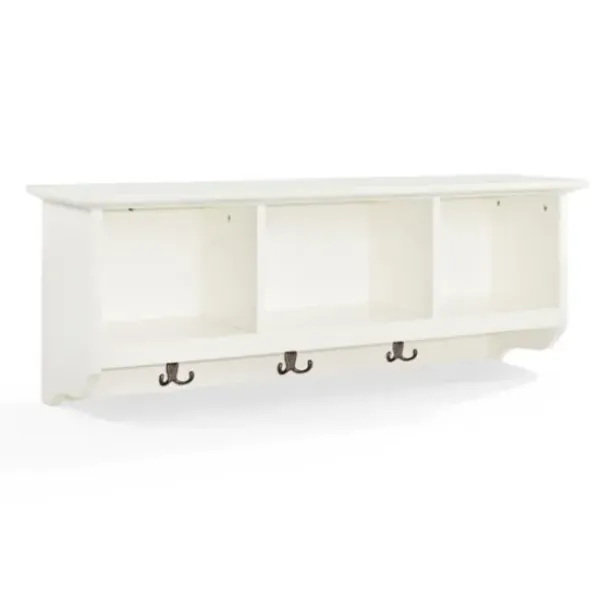 Wall Storage-Kirkland's Home White Brenna Storage Shelf With Hooks