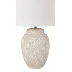 Table Lamps-Kirkland's Home White Brush Textured Table Lamp Ivory