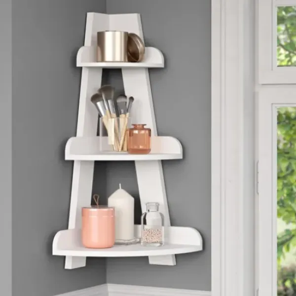 Shelves-Kirkland's Home White Corner Ladder Shelf
