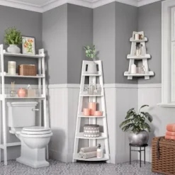 Shelves-Kirkland's Home White Corner Ladder Shelf