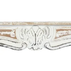 Shelves-Kirkland's Home White Distressed Carved Wood Acanthus Wall Shelf