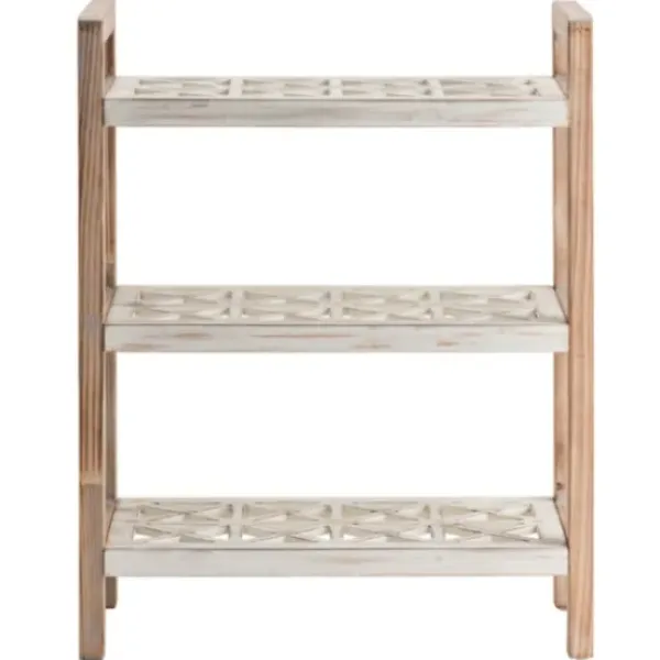Bookshelves-Kirkland's Home White Distressed Wood Bookshelf