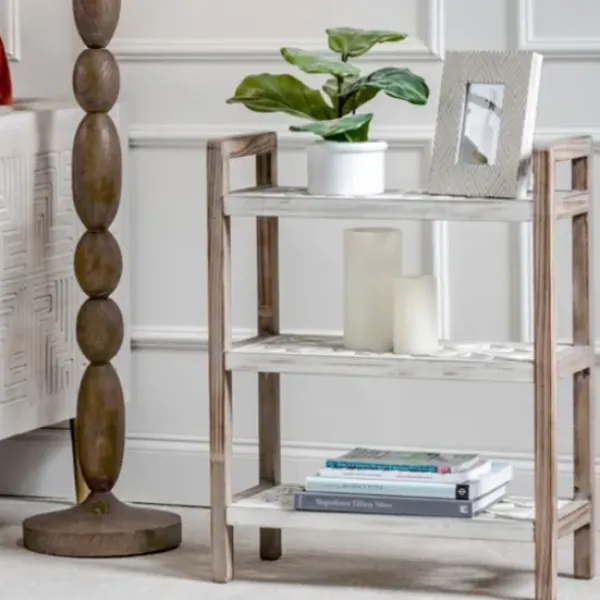 Bookshelves-Kirkland's Home White Distressed Wood Bookshelf