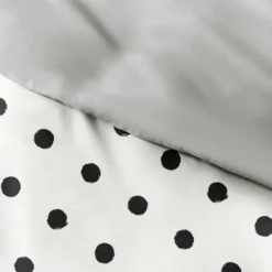 Duvets-Kirkland's Home White Dotted Reversible 2-Pc. Twin Duvet Cover Set White/Gray