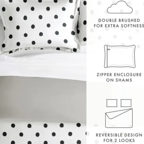 Duvets-Kirkland's Home White Dotted Reversible 2-Pc. Twin Duvet Cover Set White/Gray
