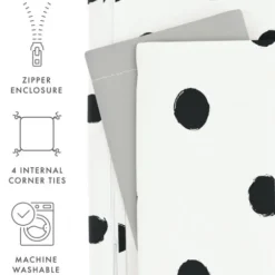 Duvets-Kirkland's Home White Dotted Reversible 2-Pc. Twin Duvet Cover Set White/Gray
