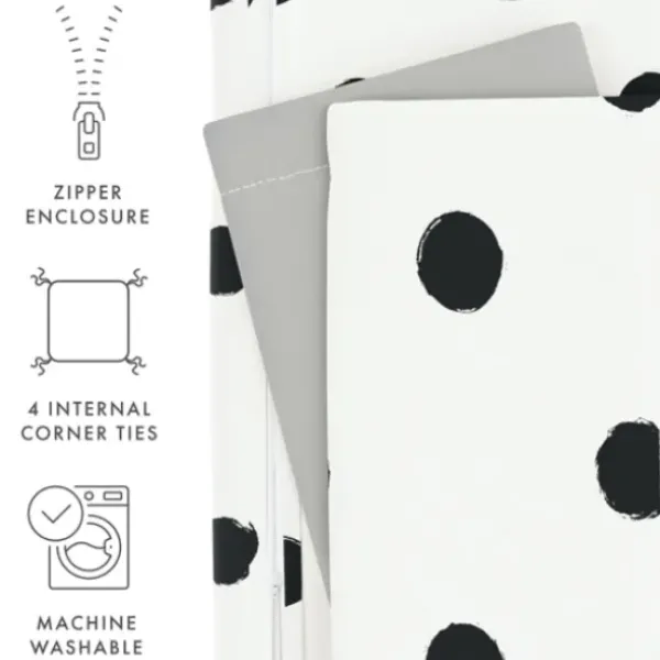 Duvets-Kirkland's Home White Dotted Reversible 2-Pc. Twin Duvet Cover Set White/Gray