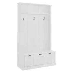Entryway Furniture-Kirkland's Home White Ellison Hall Tree With Storage Bench