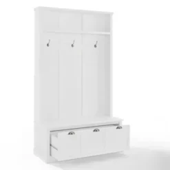 Entryway Furniture-Kirkland's Home White Ellison Hall Tree With Storage Bench