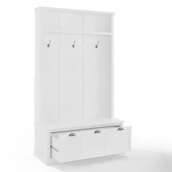 Entryway Furniture-Kirkland's Home White Ellison Hall Tree With Storage Bench