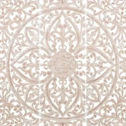 Wall Plaques-Kirkland's Home White Floral Wood Carving 3-Pc. Wall Plaque White/Tan