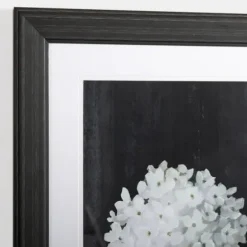 Framed Art-Kirkland's Home White Flower On Black I Framed Art Print White/Black