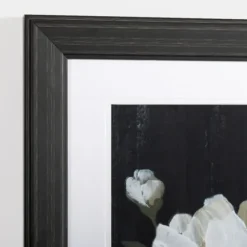 Framed Art-Kirkland's Home White Flower On Black I Framed Art Print White/Black