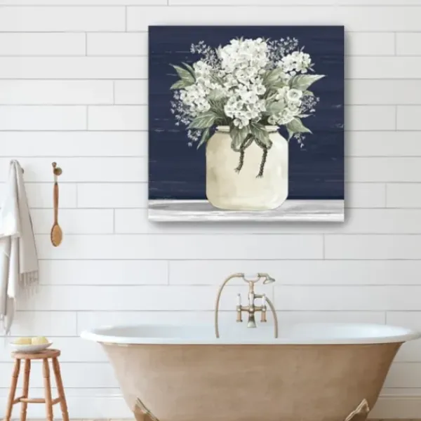 Canvas Art-Kirkland's Home White Flowers Ii Giclee Canvas Print, 40X40 In. Blue/White
