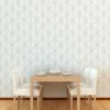 Wall Murals & Wall Decals-Kirkland's Home White Geometric Diamond Peel And Stick Wall Mural Gray/White