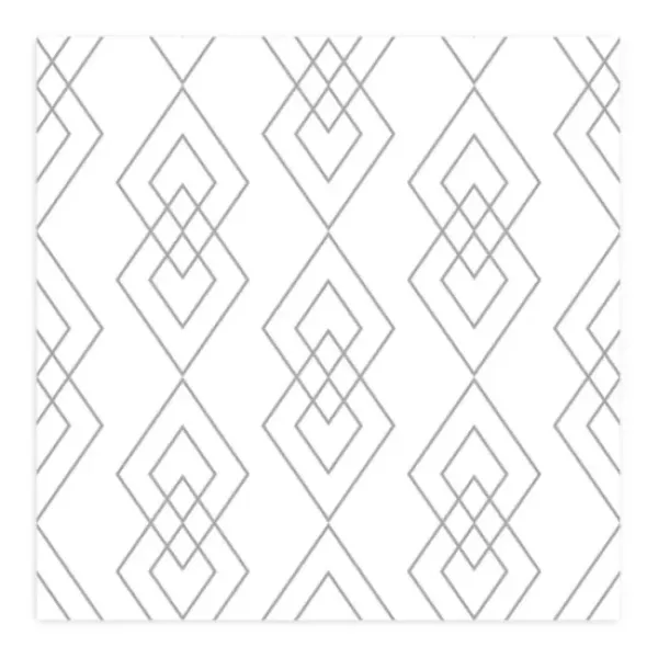Wall Murals & Wall Decals-Kirkland's Home White Geometric Diamond Peel And Stick Wall Mural Gray/White