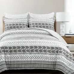Comforters-Kirkland's Home White Geometric King 5-Pc. Comforter Set Black