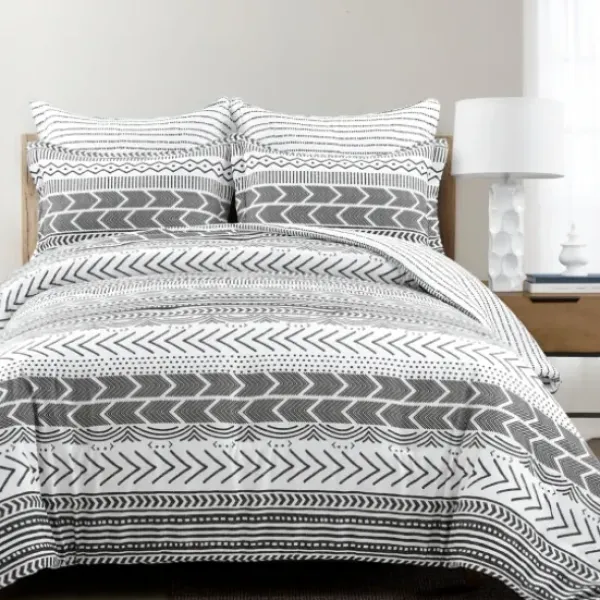 Comforters-Kirkland's Home White Geometric King 5-Pc. Comforter Set Black