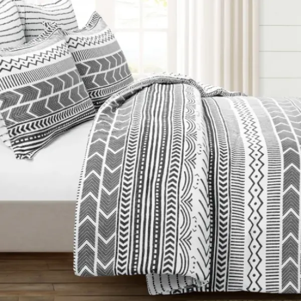 Comforters-Kirkland's Home White Geometric King 5-Pc. Comforter Set Black