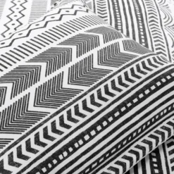 Comforters-Kirkland's Home White Geometric King 5-Pc. Comforter Set Black