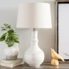 Table Lamps-Kirkland's Home White Glaze Serenia Ceramic Table Lamp Ivory