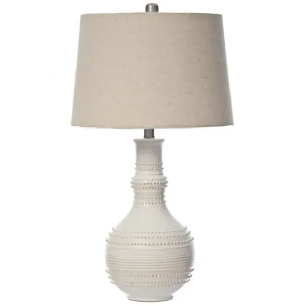Table Lamps-Kirkland's Home White Glaze Serenia Ceramic Table Lamp Ivory