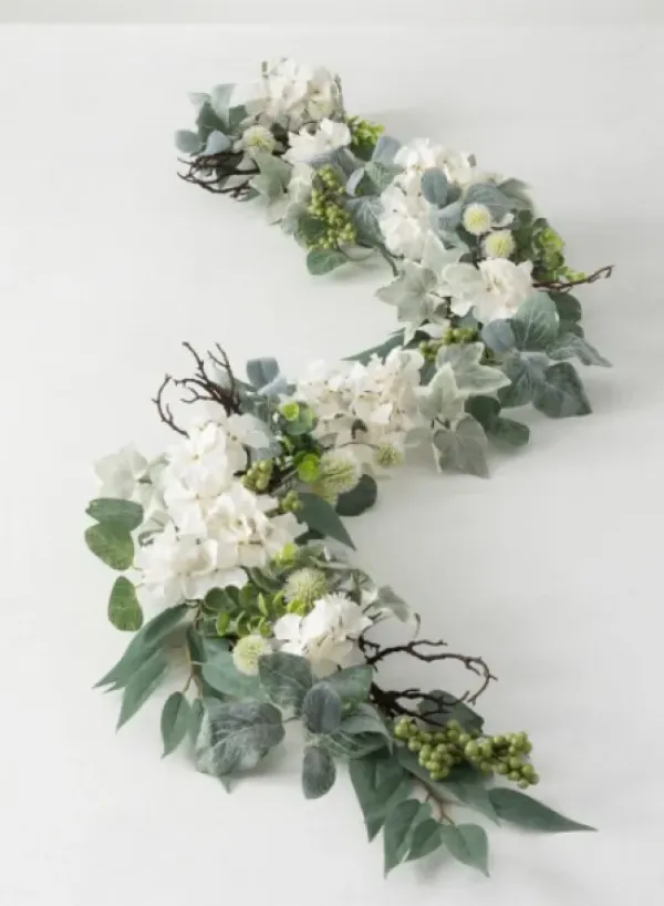 Arrangements & Greenery-Kirkland's Home White Hydrangea Garland White/Green