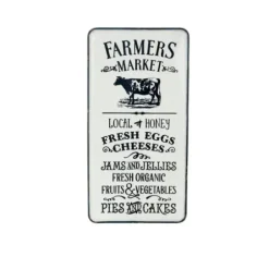 Wall Quotes & Signs-Kirkland's Home White Iron Farmer'S Market Wall Plaque White/Black